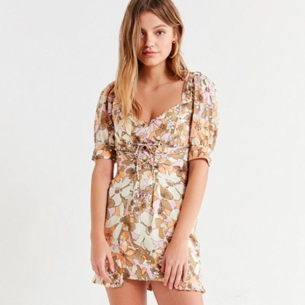 For Love and Lemons Renata Lace Up Dress